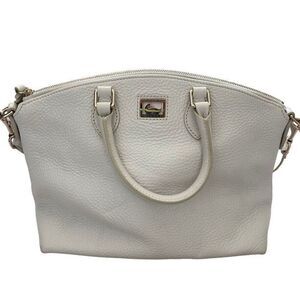 Dooney & Bourke White Pebble Leather Tote Satchel Crossbody Purse